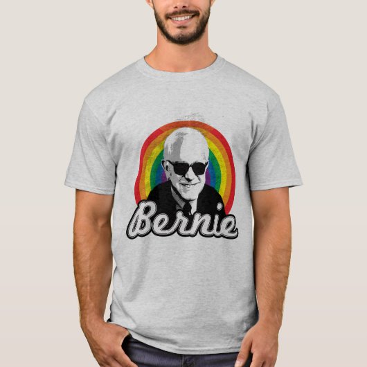 Rainbow Bernie Sanders 2016 - Cool Bernie - LGBT - T-shirt (Voorkant)