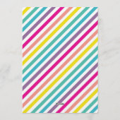 Rainbow Bicycle Birthday Party Kaart (Achterkant)