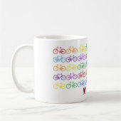 Rainbow Bicycle Cyclist Name Personalized Mug Koffiemok (Links)