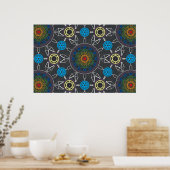 Rainbow Bicycle Mandala Array Poster (Keuken)