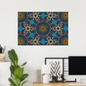 Rainbow Bicycle Mandala Array Poster (Thuiskantoor)