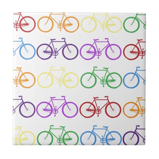 Rainbow Bicycling Classy Designer Tegeltje (Voorkant)