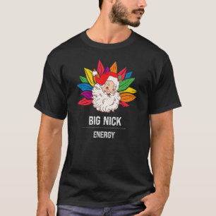 Rainbow Big Nick Energie Vintage Kerstman Knipoog T-shirt