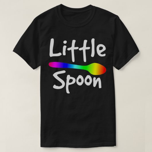 Rainbow Big Spoon Little Spoon Matching Gay Couple T-shirt (Design voorkant)