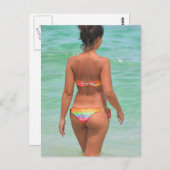 Rainbow Bikini Girl Foto Briefkaart (Voorkant / Achterkant)