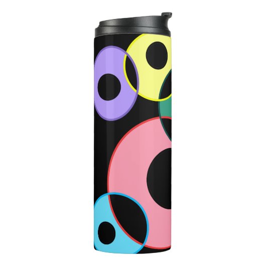 Rainbow Billiard Balls ontwerp Thermosbeker (Gedraaid links)