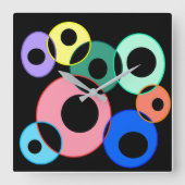 Rainbow Billiard Balls ontwerp Vierkante Klok (Voorkant)