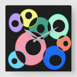 Rainbow Billiard Balls ontwerp Vierkante Klok