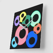 Rainbow Billiard Balls ontwerp Vierkante Klok (Hoek)