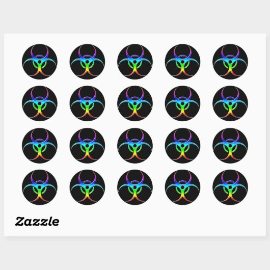 Rainbow Biohazard Symbool - Sticker (Vel)