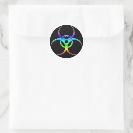 Rainbow Biohazard Symbool - Sticker (Tas)
