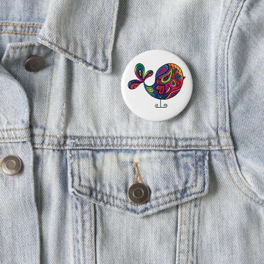 Rainbow Bird Button (In situ)