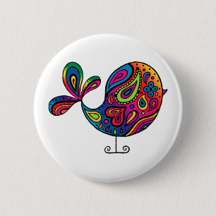 Rainbow Bird Button