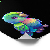 Rainbow Bird & Flowers Personalized Poster (Hoek)