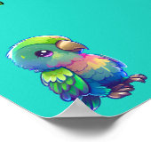 Rainbow Bird & Flowers Personalized Poster (Hoek)