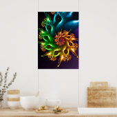 Rainbow Bird Fractal Poster (Keuken)
