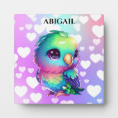 Rainbow Bird & Hearts Pop Art Fotoplaat (Voorkant)