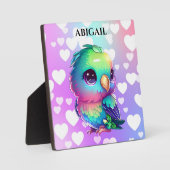 Rainbow Bird & Hearts Pop Art Fotoplaat (Voorkant)