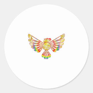 Rainbow Bird Ronde Sticker