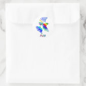Rainbow Bird Ronde Sticker (Tas)