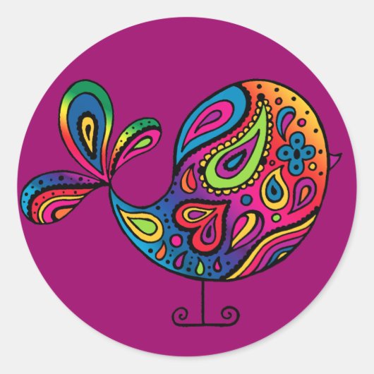 Rainbow Bird Sticker (Voorkant)