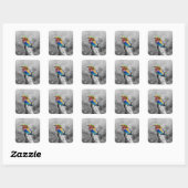Rainbow Bird Vierkante Sticker (Vel)