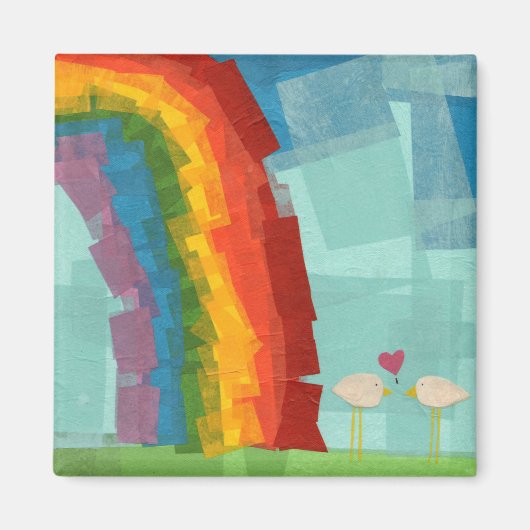 Rainbow Birds magneet (Voorkant)