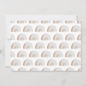 Rainbow Birth Cute Blue en Brown Waterverf Aankondiging (Achterkant)