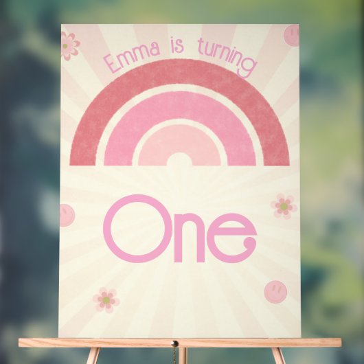 Rainbow Birthday Acryl Teken Bord (Neutraal)