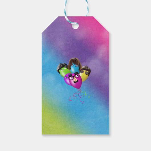 Rainbow Birthday-ballonnen van groep Cadeaulabel (Achterkant)