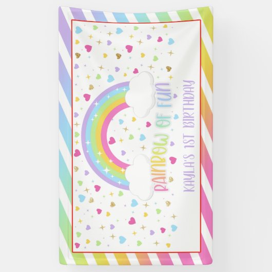 Rainbow Birthday Banner - Pastel (Verticaal)