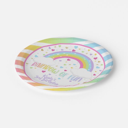 Rainbow Birthday Bord - Pastel - Custom (Gekanteld)
