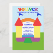 Rainbow Birthday Bounc House Birthday Party Kaart (Voorkant / Achterkant)
