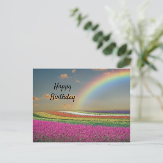 Rainbow Birthday Briefkaart (Staand voorkant)
