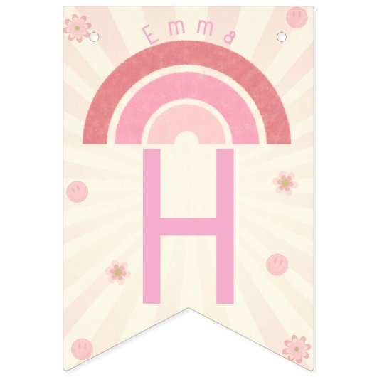 Rainbow Birthday Bunting Banner (Tweede vlag)