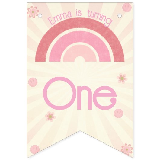 Rainbow Birthday Bunting Banner (Eerste vlag)