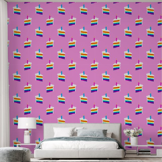 Rainbow Birthday Cake Behang (Slaapkamer)