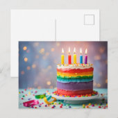 Rainbow Birthday Cake Briefkaart (Voorkant / Achterkant)