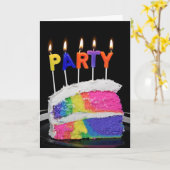 Rainbow Birthday Cake Kaart (Gele Bloem)