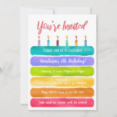 Rainbow Birthday Cake Party Kaart (Voorkant)