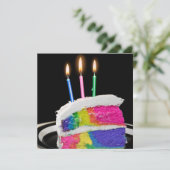 Rainbow Birthday Cake Party Kaart (Staand voorkant)