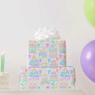 Rainbow Birthday Cake wrapping papier