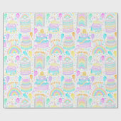 Rainbow Birthday Cake wrapping papier (Vlak)