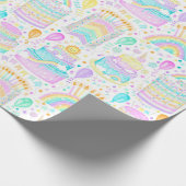 Rainbow Birthday Cake wrapping papier (Hoek)
