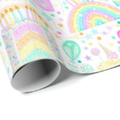 Rainbow Birthday Cake wrapping papier (Rol Hoek)