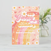 Rainbow Birthday, Groovy Babe Peace Party Kaart (Staand voorkant)