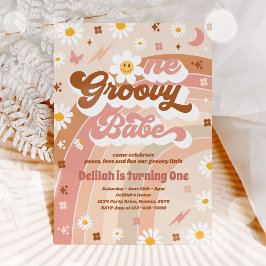 Rainbow Birthday, Groovy Babe Peace Party Kaart