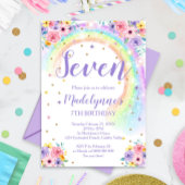 Rainbow Birthday Invitation AGE Kaart