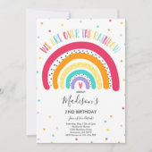 Rainbow Birthday Invitation Bright Rainbow Party Kaart (Voorkant)
