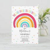 Rainbow Birthday Invitation Bright Rainbow Party Kaart (Staand voorkant)